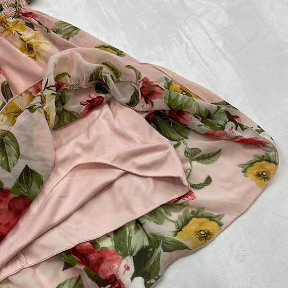 Kate & Lily Petite Floral Ruffles Sleeveless Halter Pink Roses Dress Size 10P - Picture 12 of 16